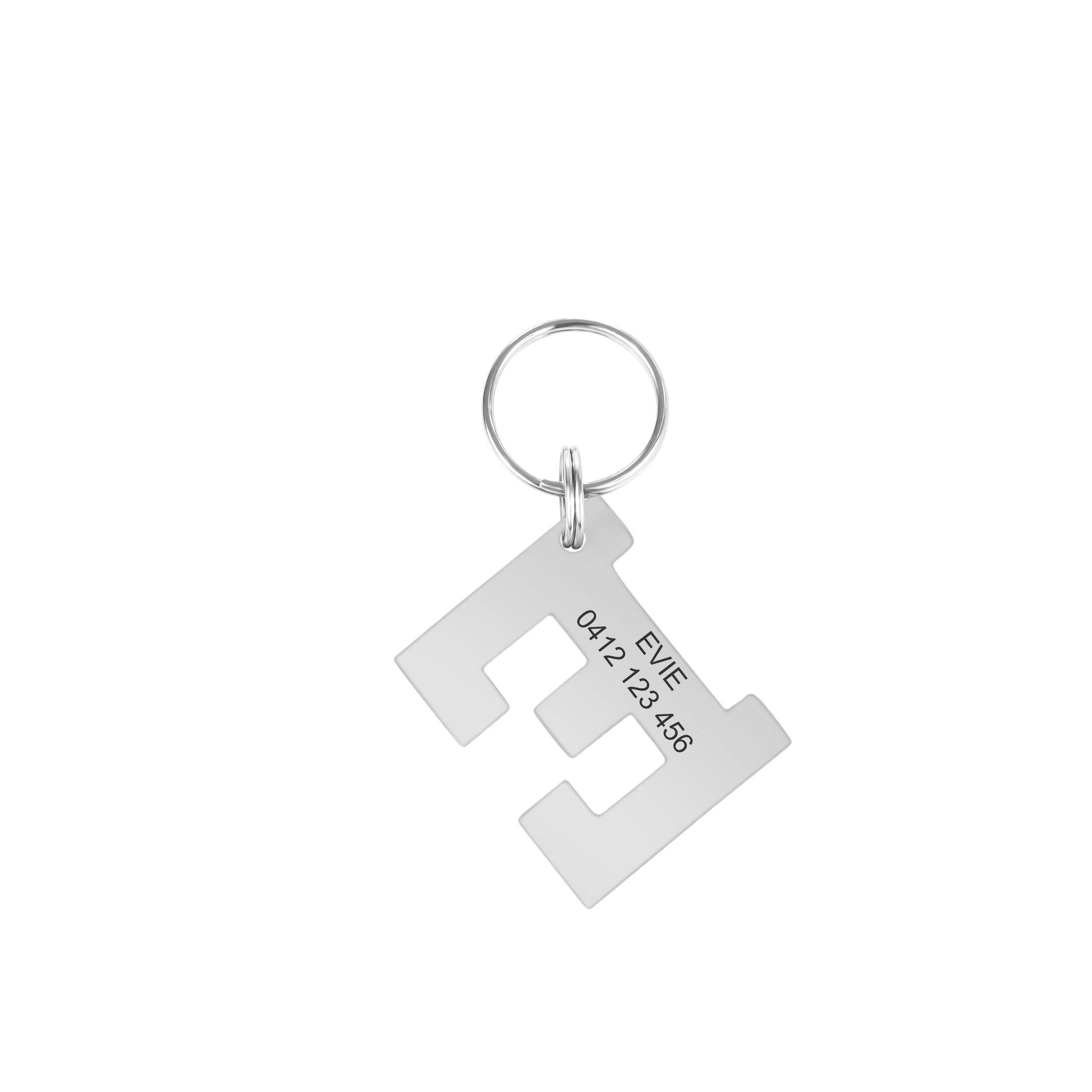 Personalised Letter E Dog Tag