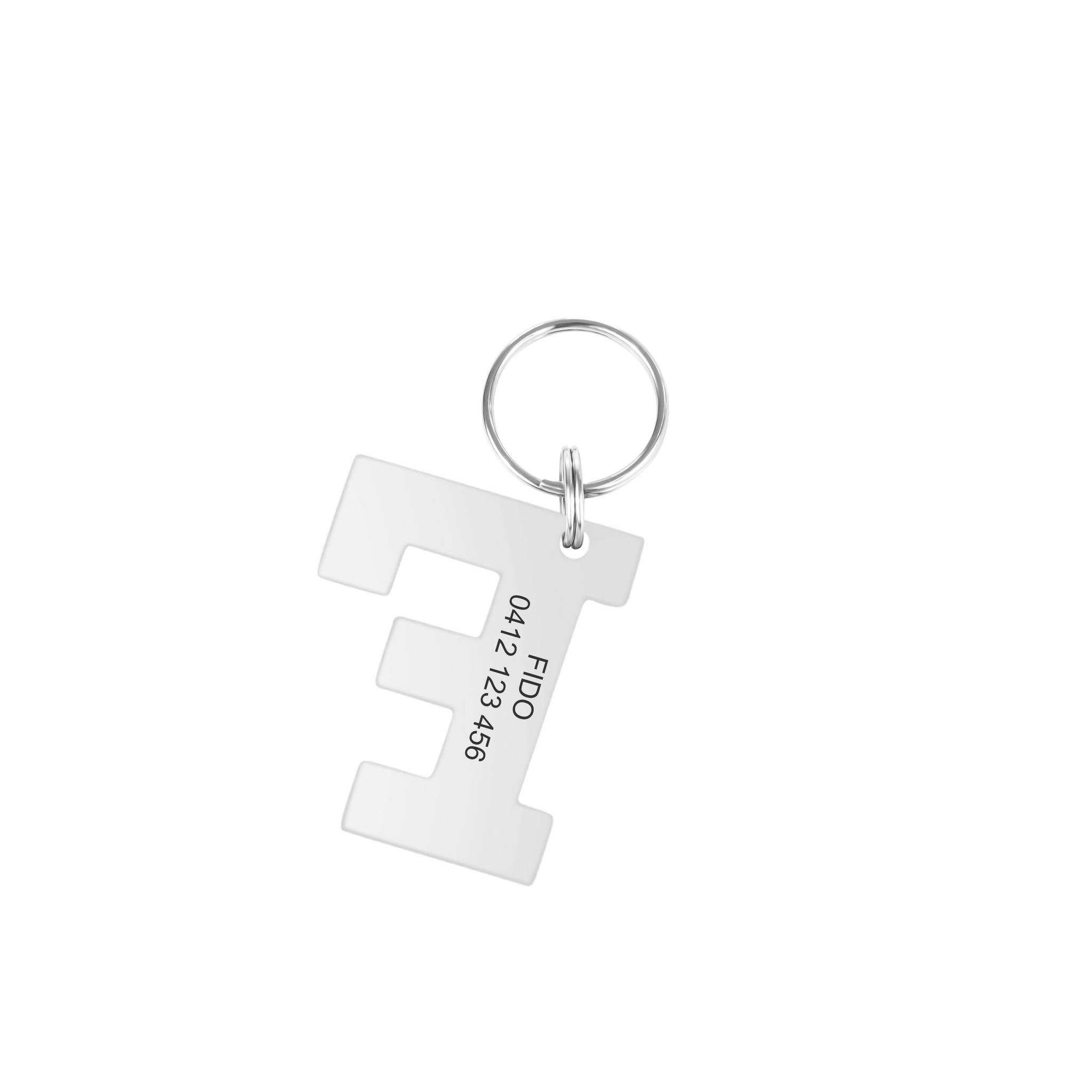 Personalised Letter F Dog Tag