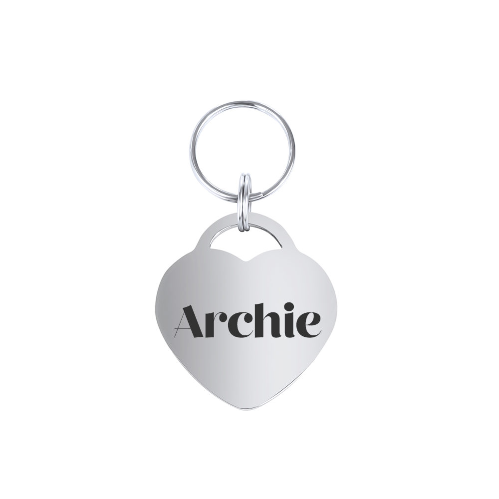 Heart Personalised Pet Tag in Silver