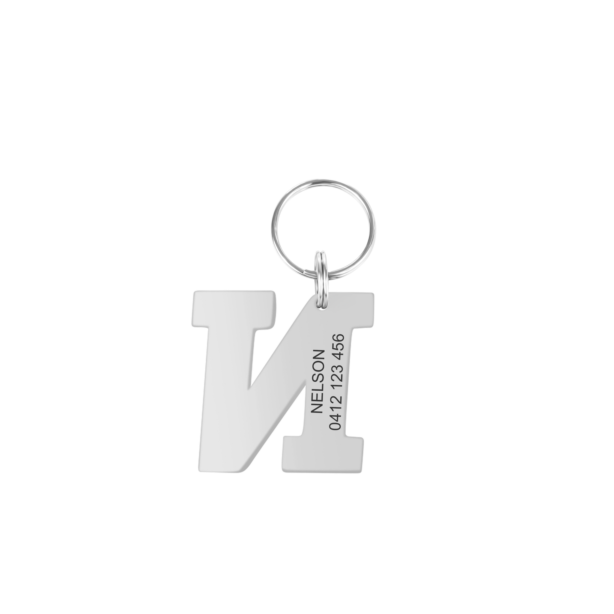 Personalised Letter N Dog Tag