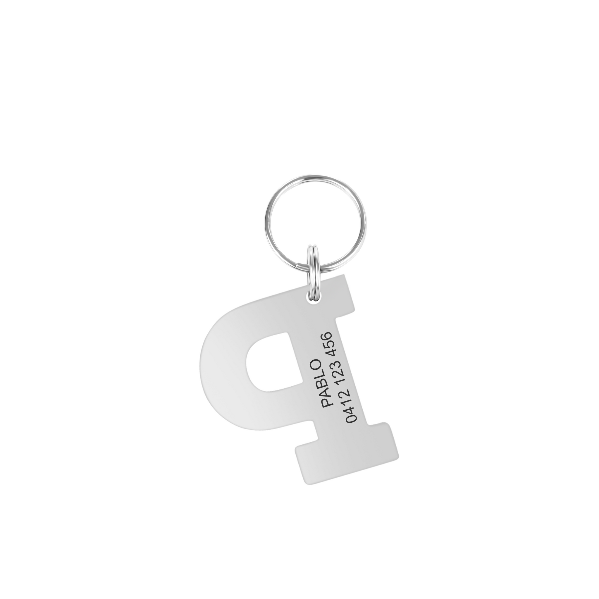 Personalised Letter P Dog Tag