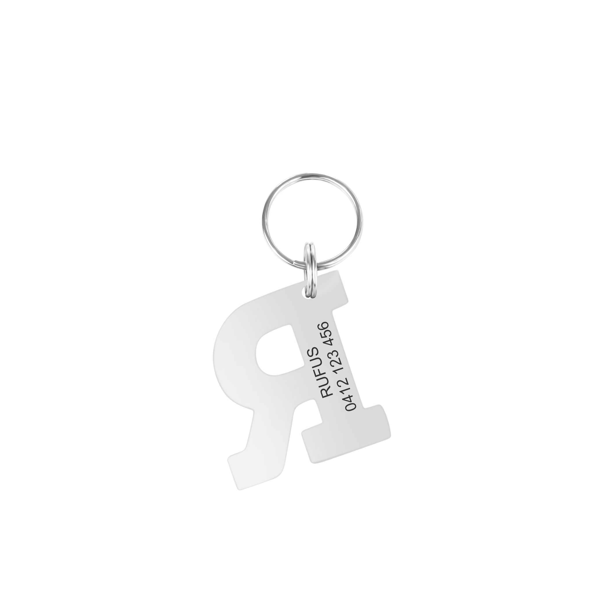 Personalised Letter R Dog Tag